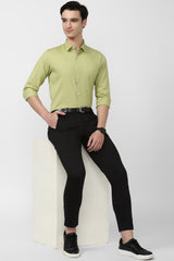 Men's Olive Casual Full Sleeves Shirt