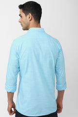 Men's Aqua Casual Full Sleeves Shirt