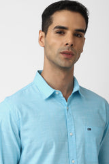 Men's Aqua Casual Full Sleeves Shirt