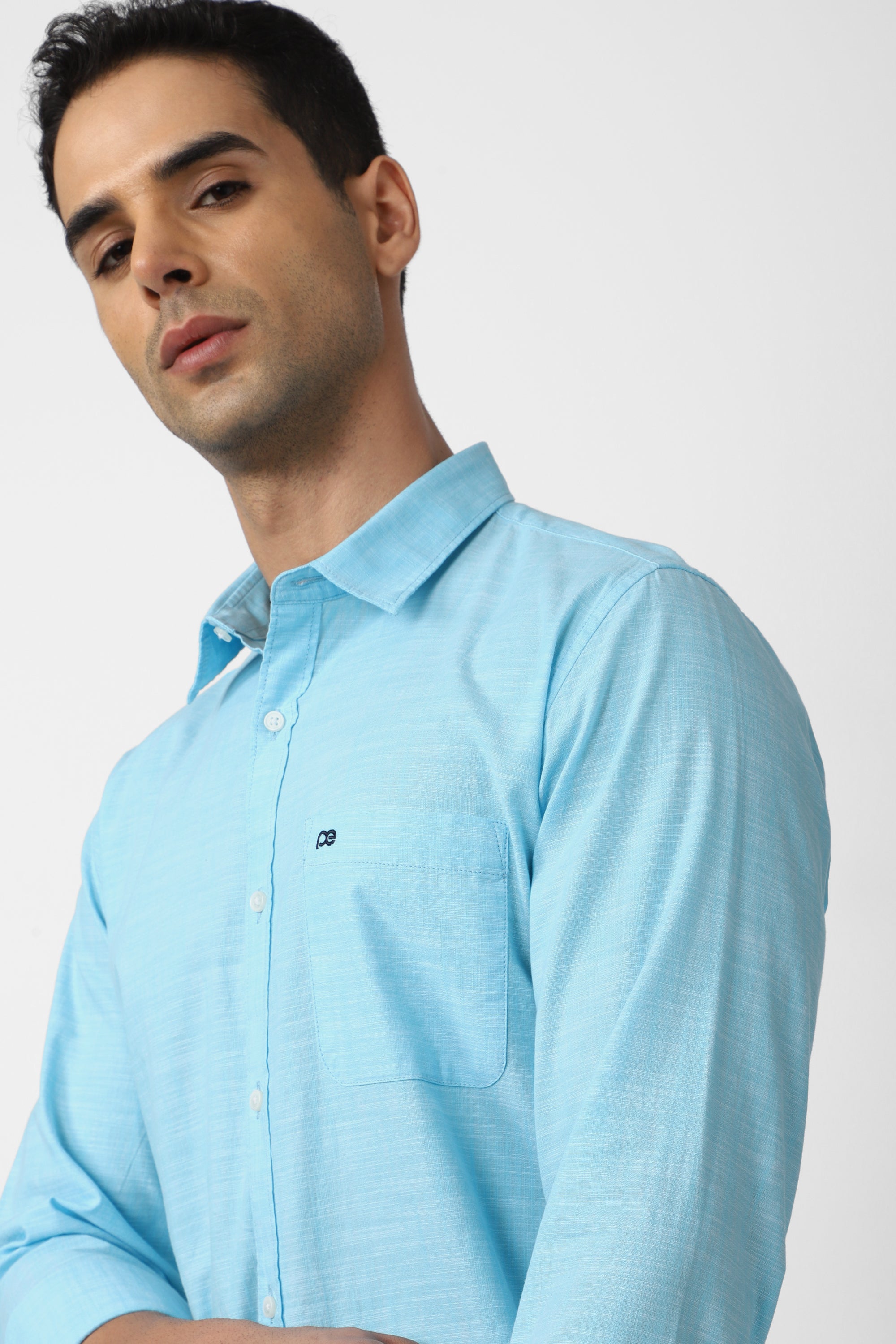 Men's Aqua Casual Full Sleeves Shirt