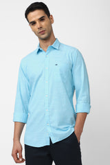 Men's Aqua Casual Full Sleeves Shirt