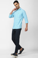 Men's Aqua Casual Full Sleeves Shirt