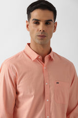 Men's Orange Casual Full Sleeves Shirt