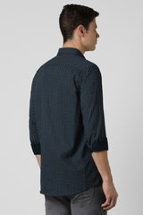 Men's Navy Casual Full Sleeves Shirt