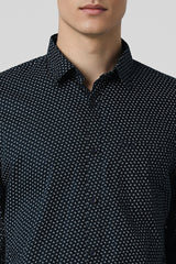 Men's Navy Casual Full Sleeves Shirt