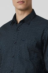 Men's Navy Casual Full Sleeves Shirt