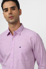 Men's Purple Casual Full Sleeves Shirt