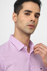 Men's Purple Casual Full Sleeves Shirt