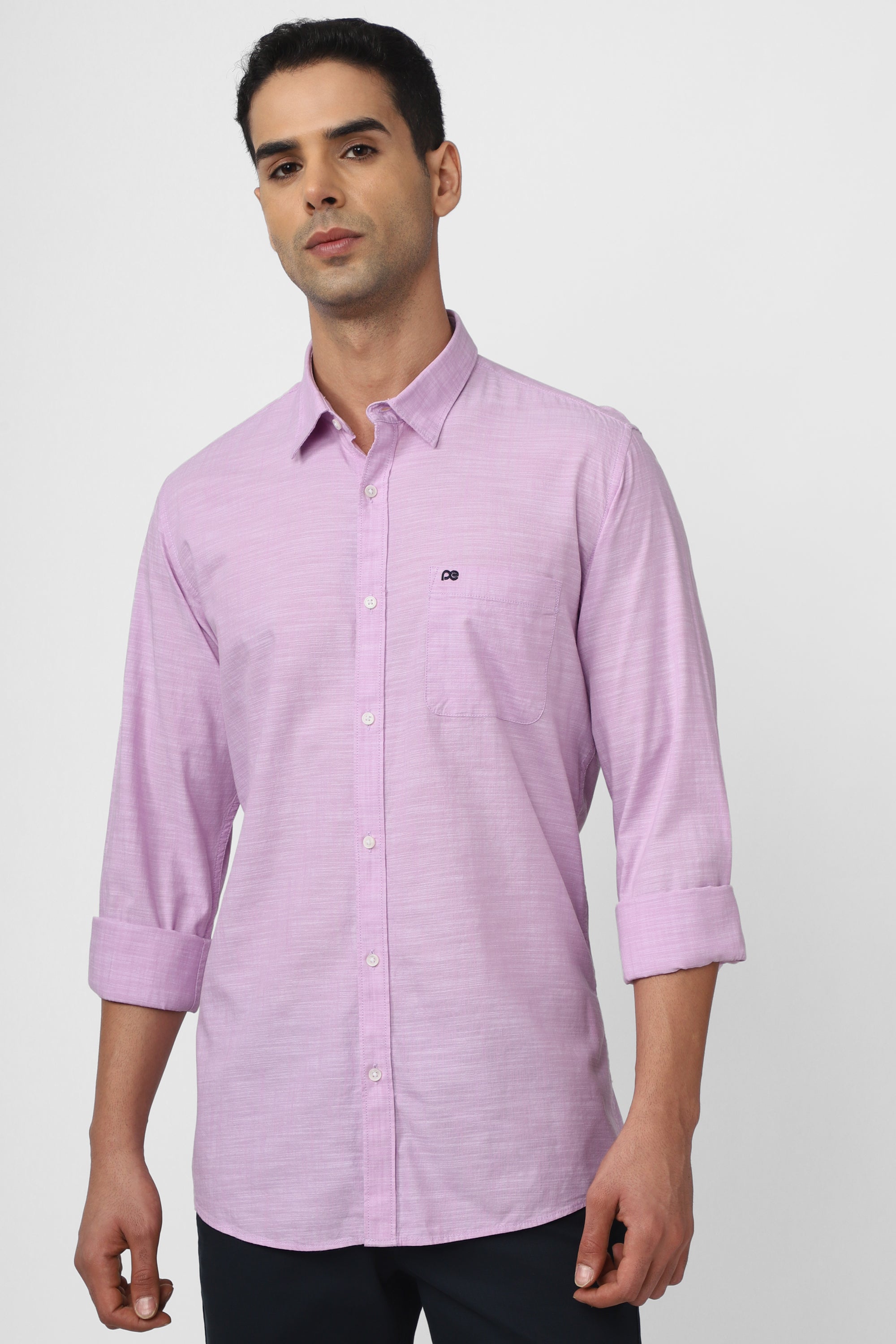 Men's Purple Casual Full Sleeves Shirt