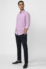 Men's Purple Casual Full Sleeves Shirt