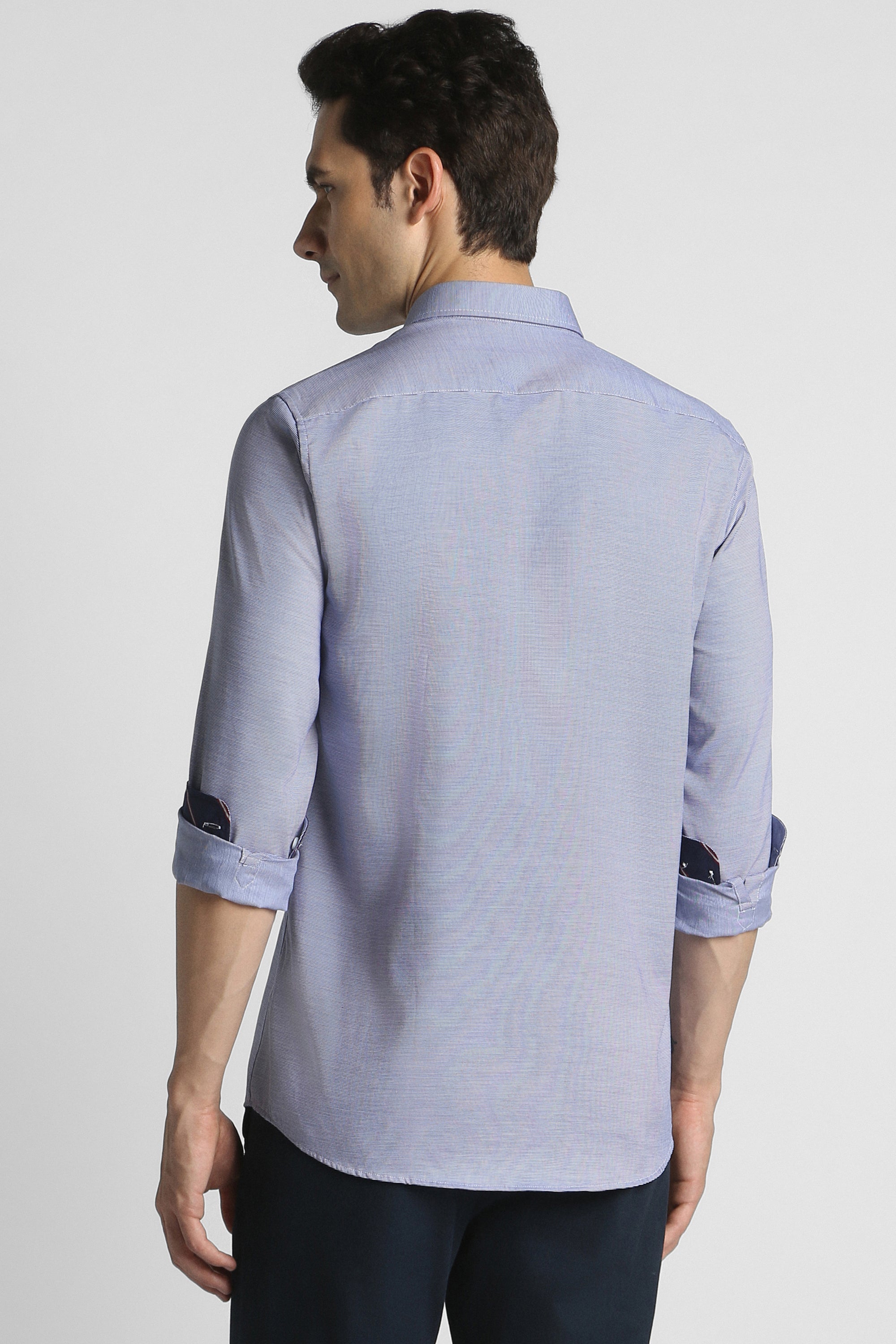 Men's Blue Casual Full Sleeves Shirt