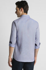 Men's Blue Casual Full Sleeves Shirt