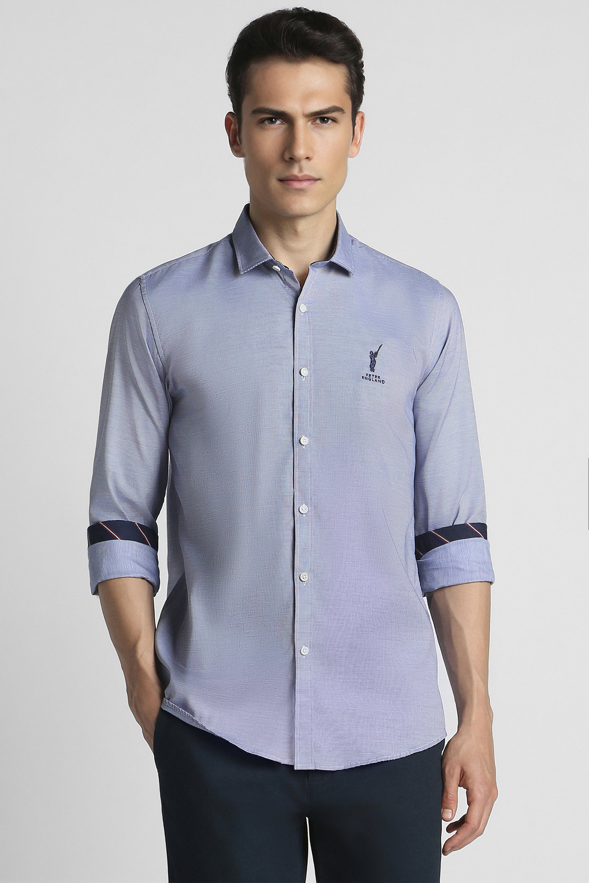 Men's Blue Casual Full Sleeves Shirt