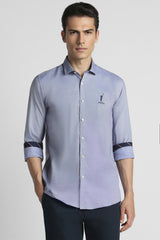 Men's Blue Casual Full Sleeves Shirt