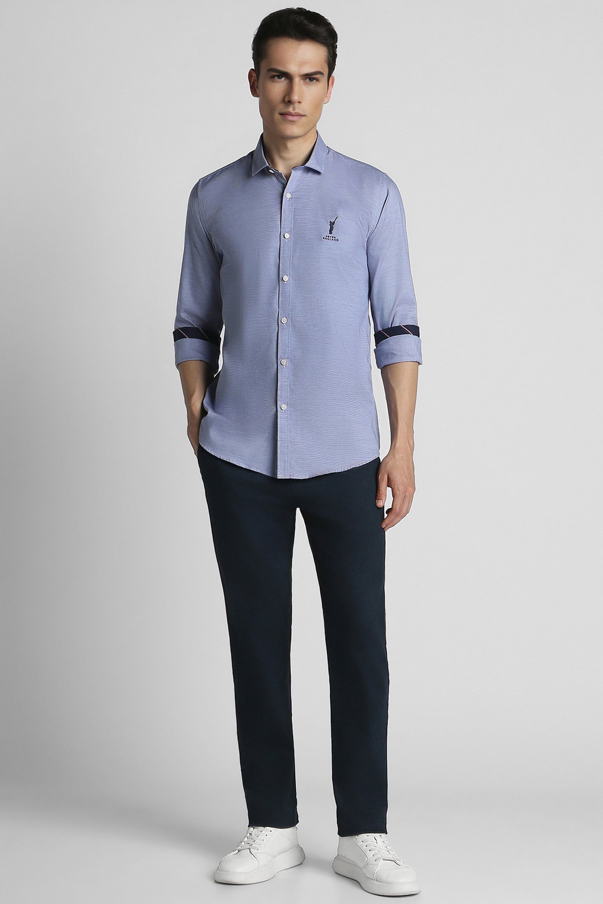 Men's Blue Casual Full Sleeves Shirt