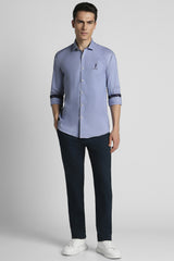 Men's Blue Casual Full Sleeves Shirt