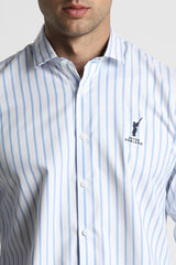 Men's Blue Casual Full Sleeves Shirt