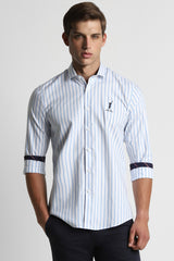 Men's Blue Casual Full Sleeves Shirt