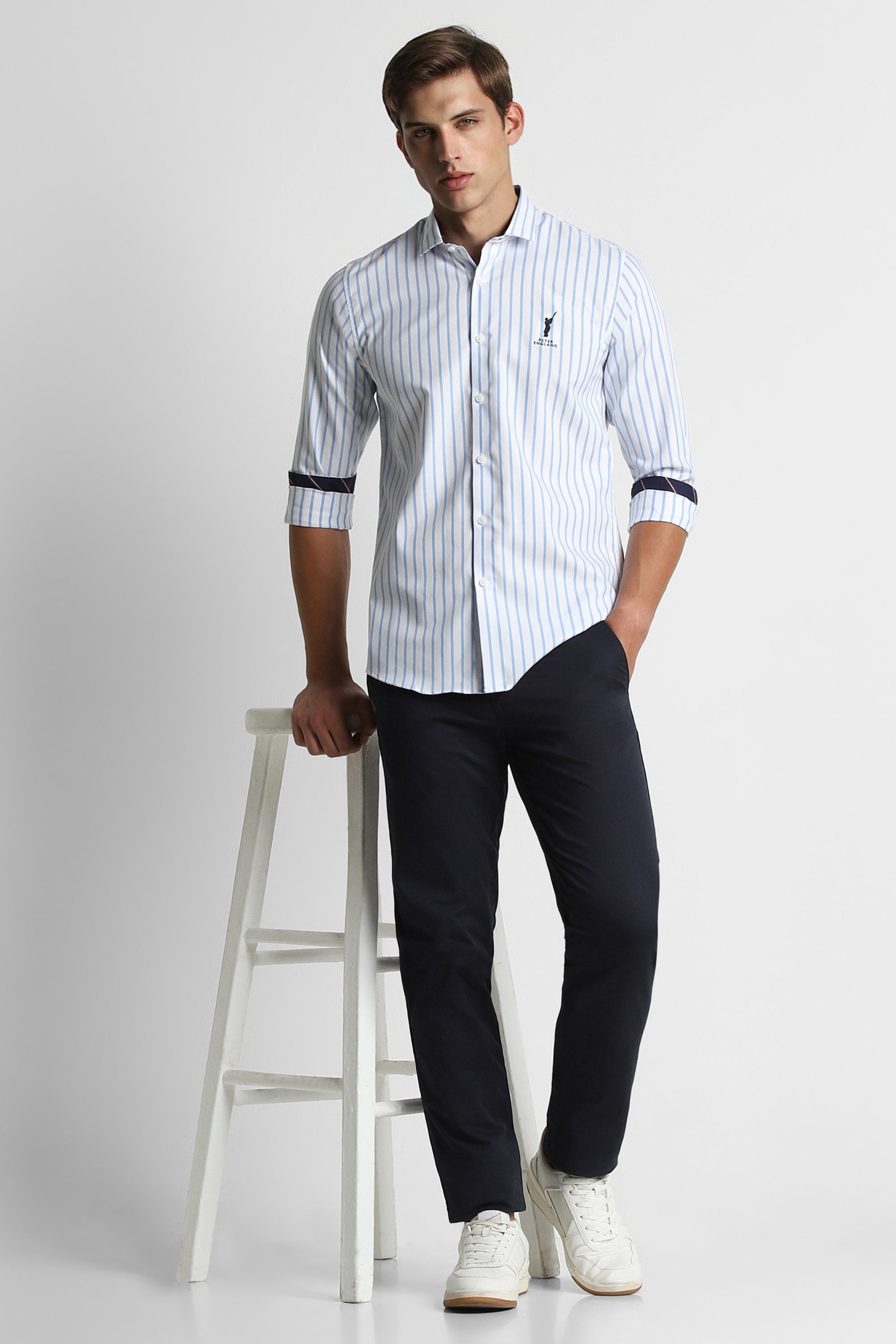 Men's Blue Casual Full Sleeves Shirt
