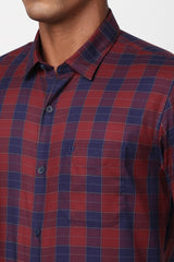 Men's Navy Casual Full Sleeves Shirt