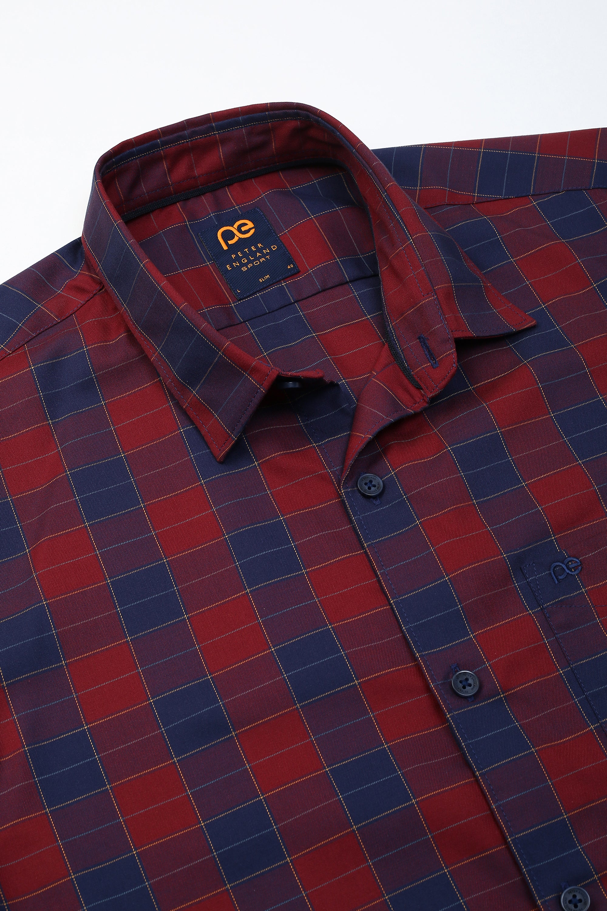 Men's Navy Casual Full Sleeves Shirt