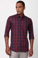 Men's Navy Casual Full Sleeves Shirt