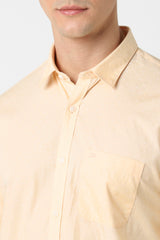 Men's Peach Casual Full Sleeves Shirt