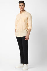 Men's Peach Casual Full Sleeves Shirt
