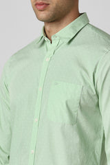 Men's Green Casual Full Sleeves Shirt
