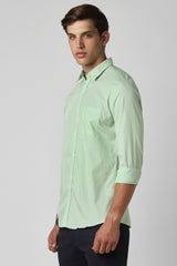 Men's Green Casual Full Sleeves Shirt