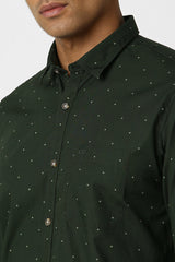 Men's Green Casual Full Sleeves Shirt