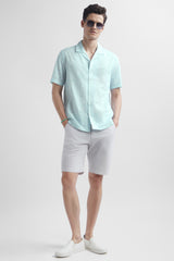 Men's Aqua Casual Half Sleeves Shirt