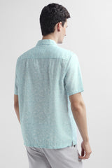 Men's Aqua Casual Half Sleeves Shirt