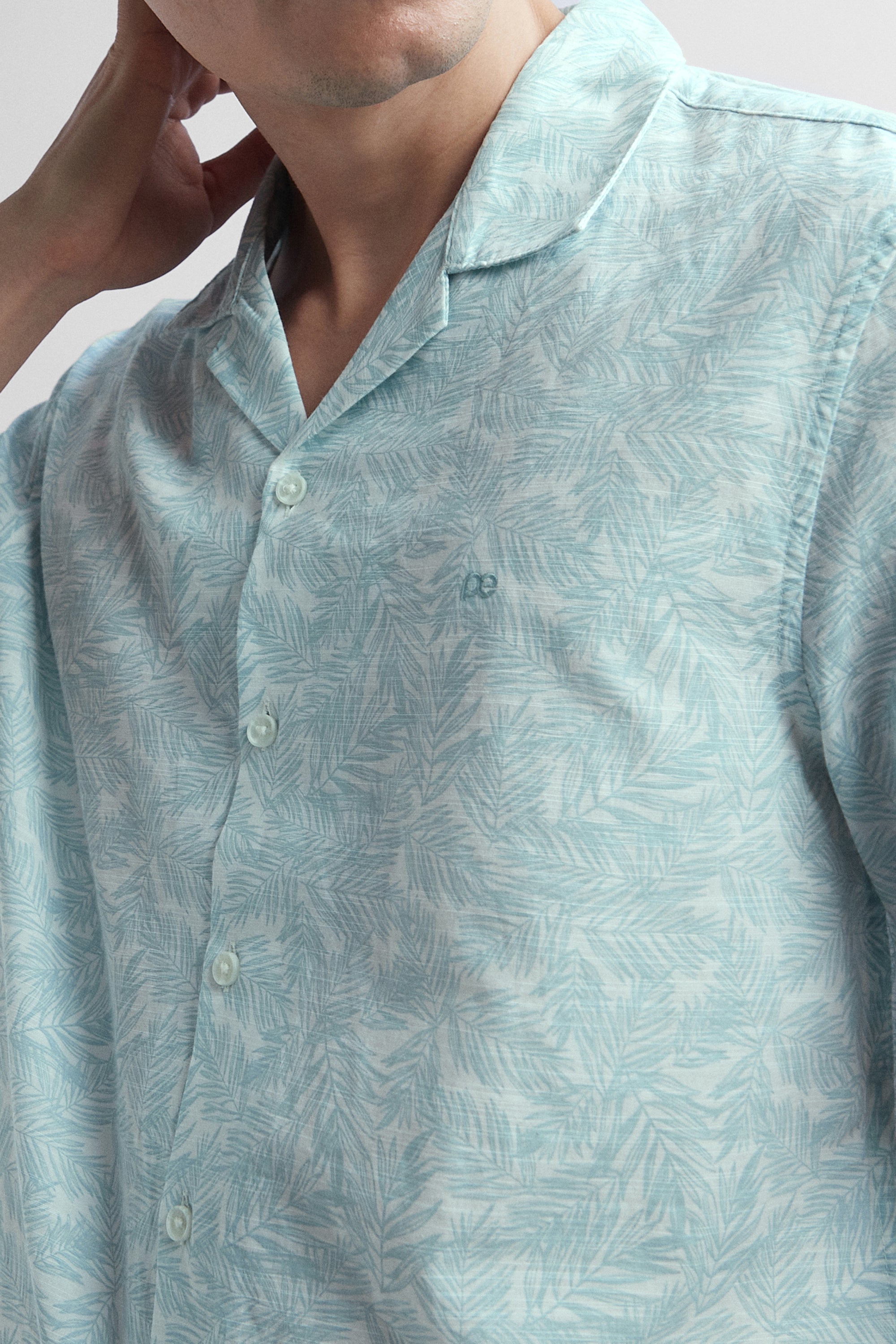 Men's Aqua Casual Half Sleeves Shirt
