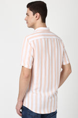 Men's Pink Casual Half Sleeves Shirt