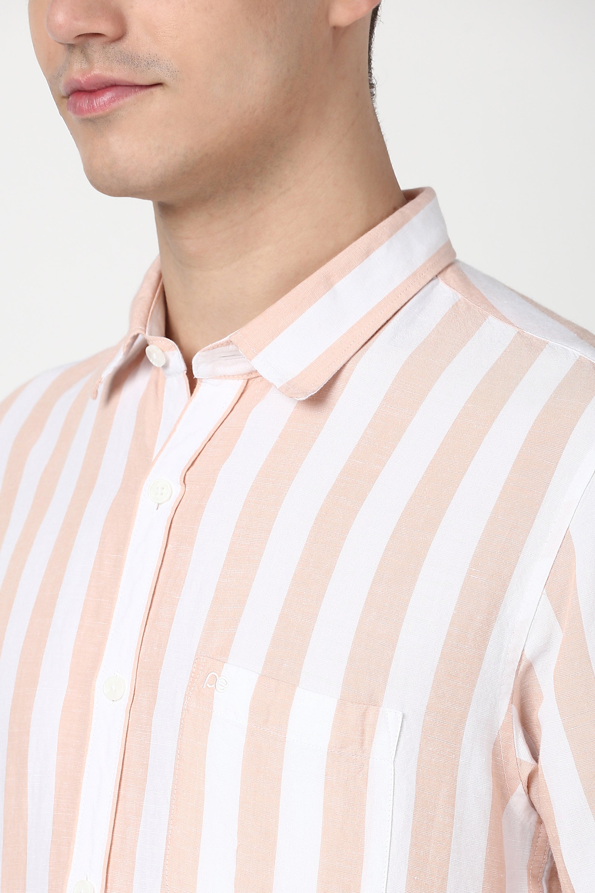 Men's Pink Casual Half Sleeves Shirt