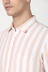 Men's Pink Casual Half Sleeves Shirt