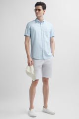 Men's Blue Casual Half Sleeves Shirt
