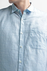 Men's Blue Casual Half Sleeves Shirt