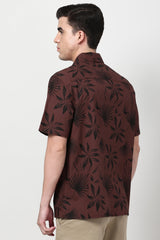 Men's Rust Casual Half Sleeves Shirt