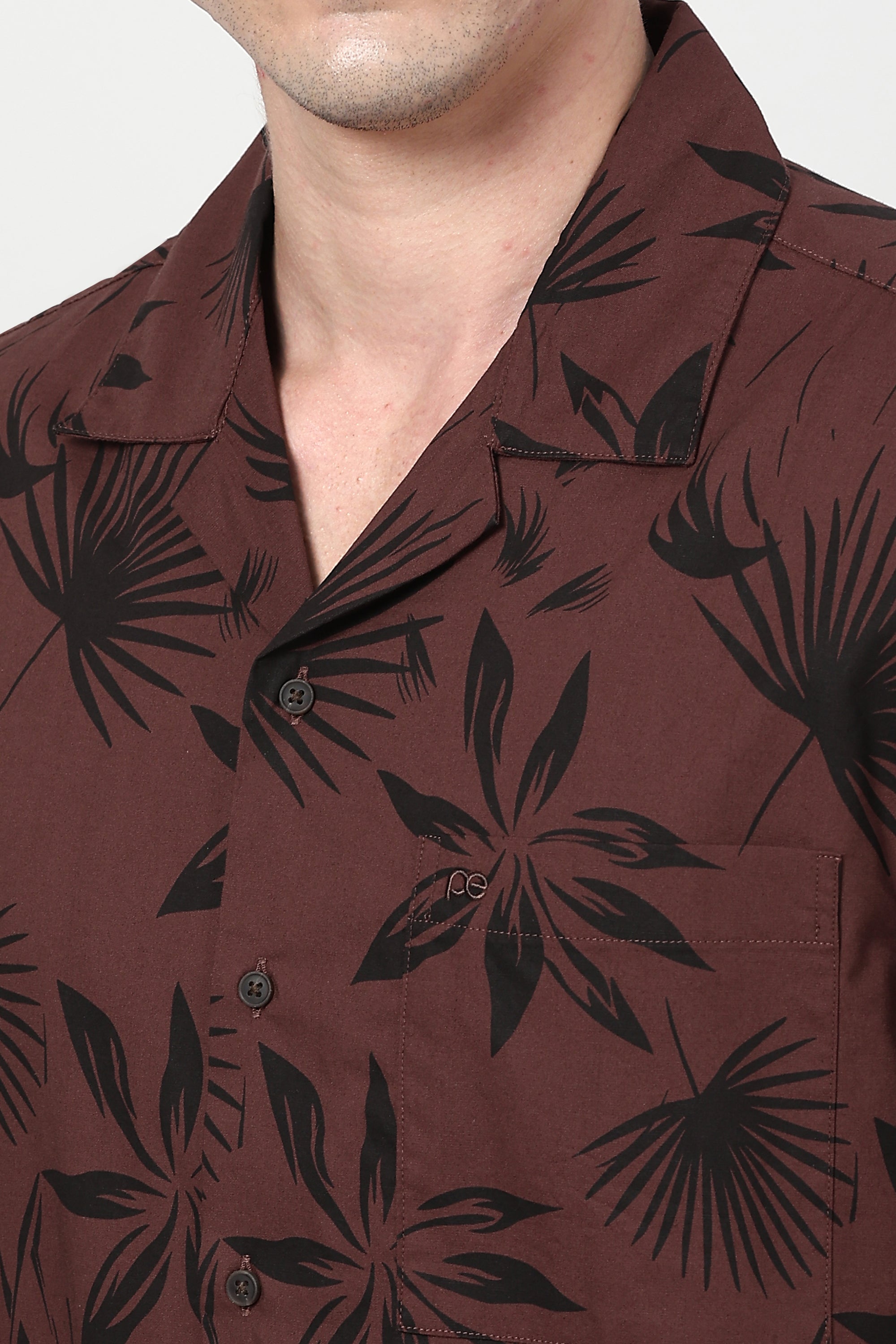 Men's Rust Casual Half Sleeves Shirt
