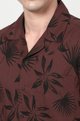 Men's Rust Casual Half Sleeves Shirt