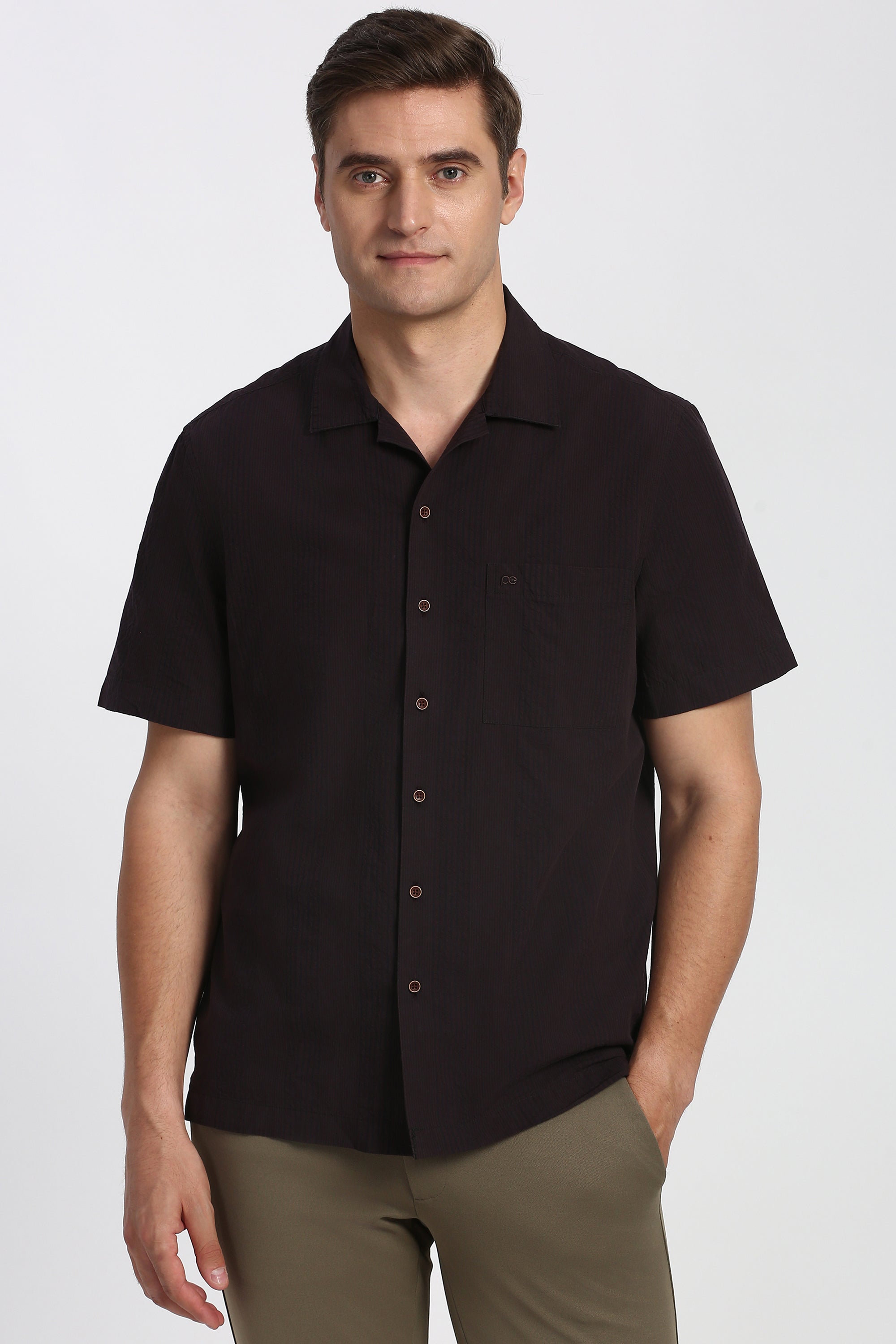 Men's Red Casual Half Sleeves Shirt