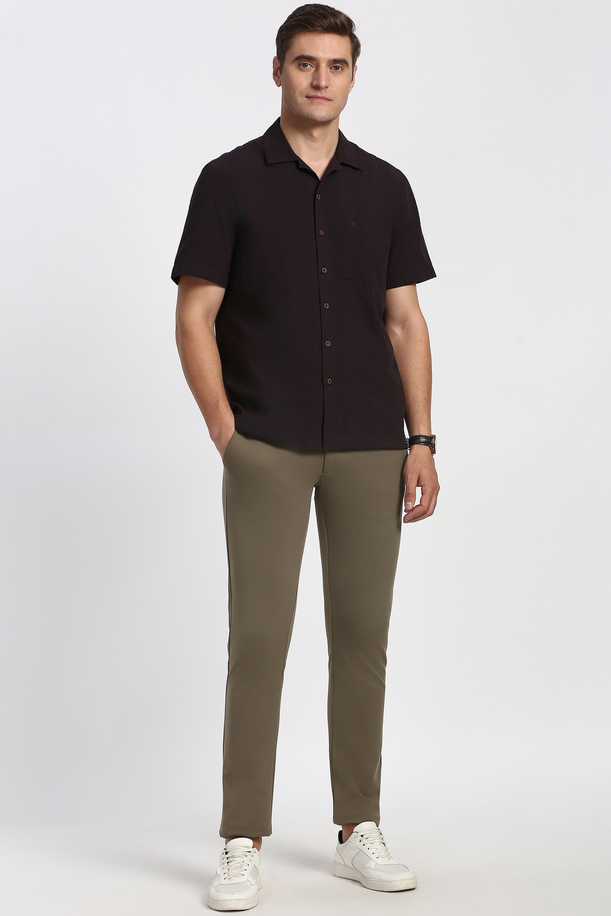 Men's Red Casual Half Sleeves Shirt