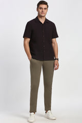 Men's Red Casual Half Sleeves Shirt