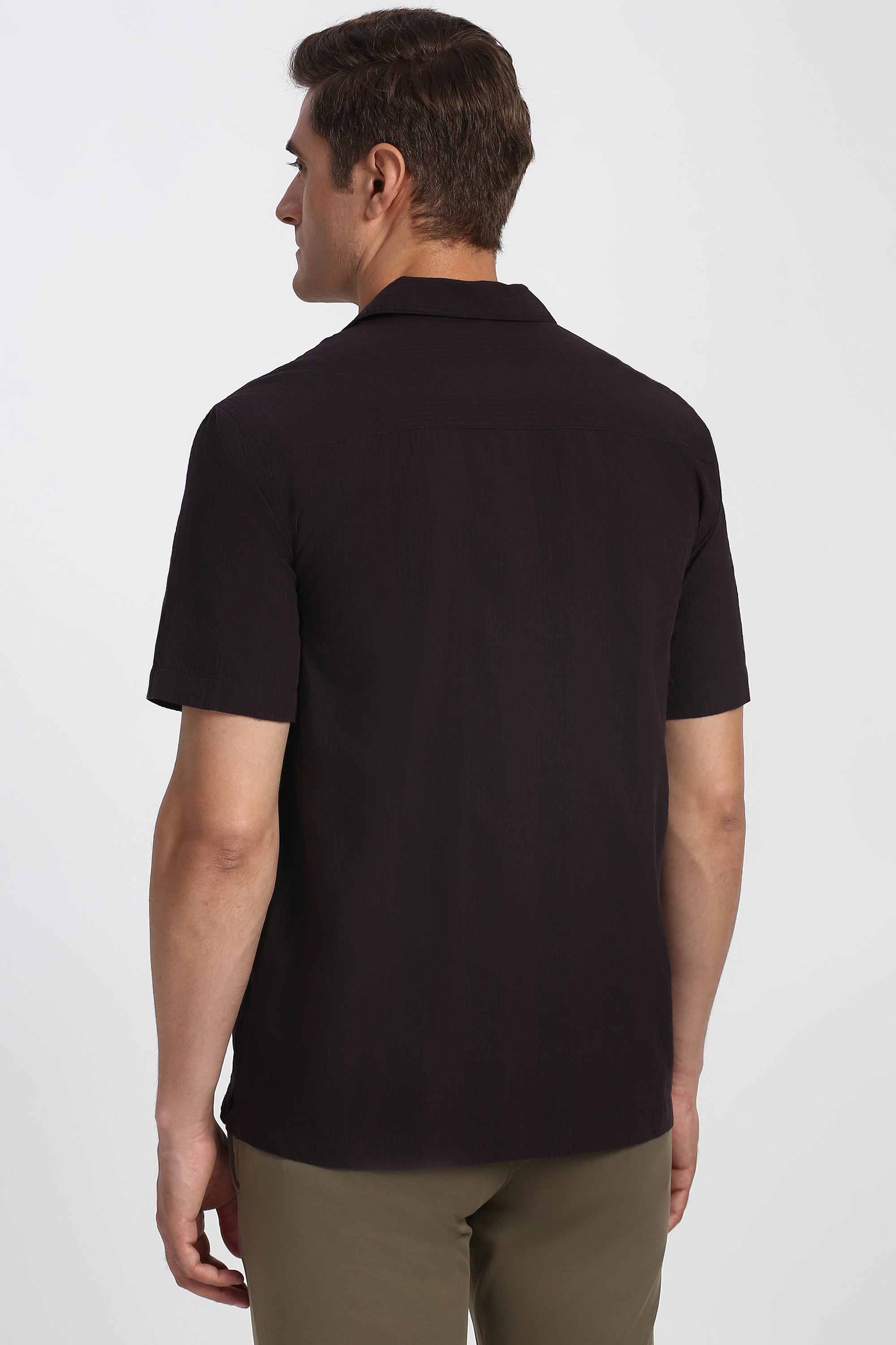 Men's Red Casual Half Sleeves Shirt