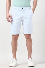 Men's Blue Casual Regular Fit Printed Shorts