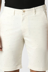 Men's Beige Casual Regular Fit Printed Shorts