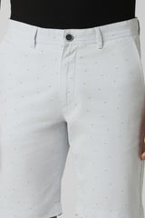 Men's Blue Casual Regular Fit Printed Shorts