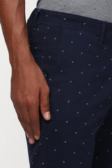 Men's Navy Casual Regular Fit Printed Shorts